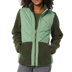 amazon Essentials Women's Faux Shearling Mixed Media Jacket